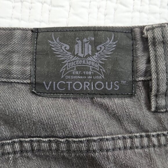 Victorious Premium Collection Jeans Men's W38 L26 Grey Straight Leg Regular Fit - Picture 5 of 15